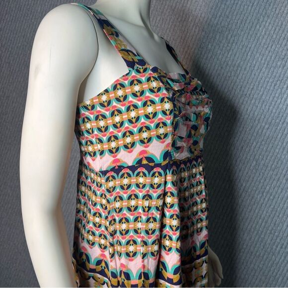 ANTONIO MELANI Multicolor Geometric Sleeveless Maxi Dress Size 8 Art Comfort - Picture 2 of 12